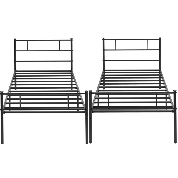 Gilana 2 Piece Twin Metal Bed Frame with Headboard and Footboard Heavy Duty/No Box Spring Needed