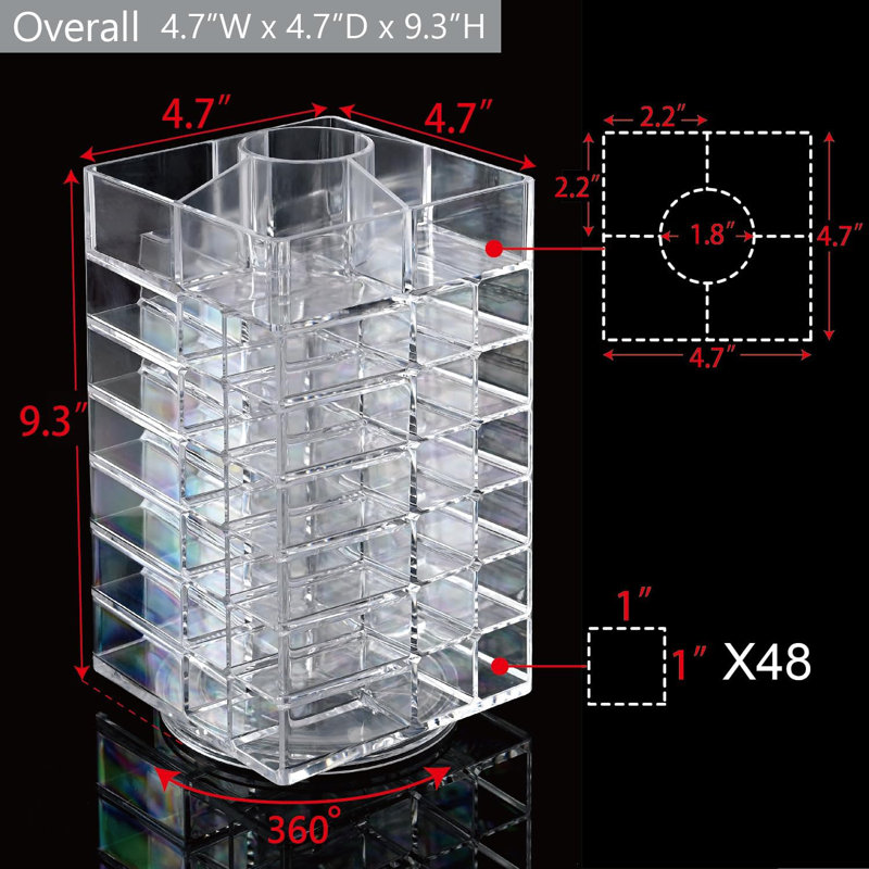 Rotating Lipstick Organizer with 53 Slots