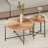 Radial Pattern 2Piece Coffee And End Table Set – Waterproof MDF With PVC Cover, Distressed Cylindrical Design, Black Metal Legs – Classic Rustic Charm, Red Cedarbrown-124922127