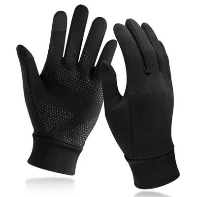 Winter Thermal Touch Screen Gloves for Men & Women, Windproof Waterproof Stretch Spandex Warm Gloves for Cycling Skiing & Outdoor Sports, Black, Size M, 2 Pair