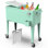 Permasteel - Glacière à roulettes rétro avec diviseur 80QT - Menthe