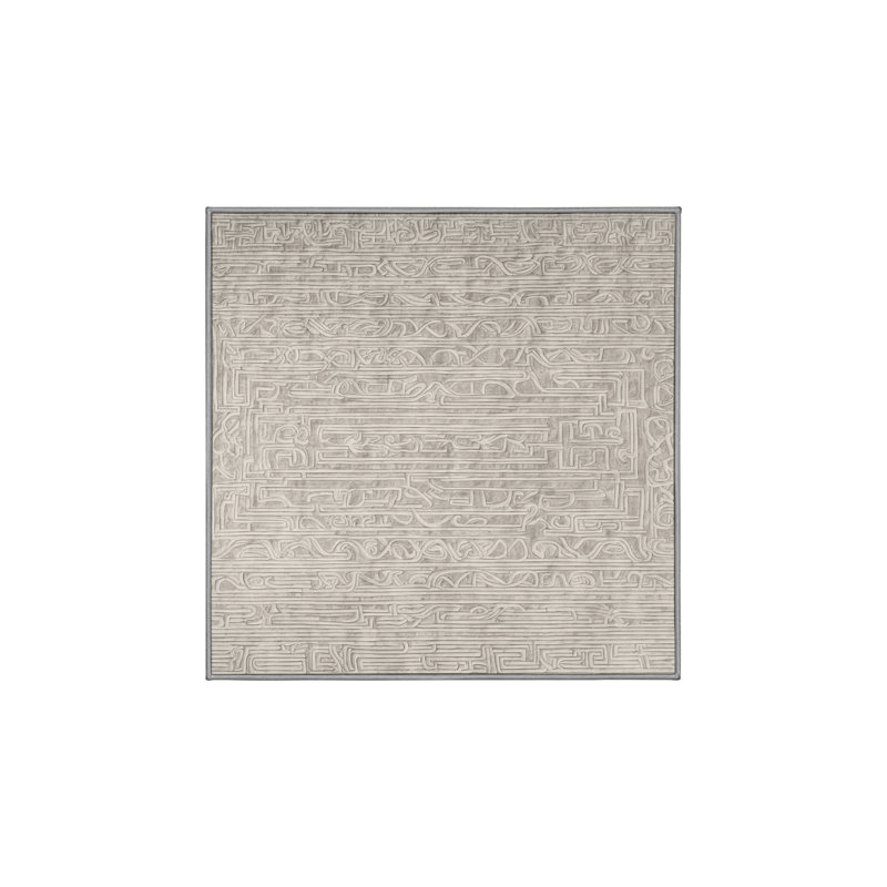 Tapis gris lavable à la machine, Carré 3 pi