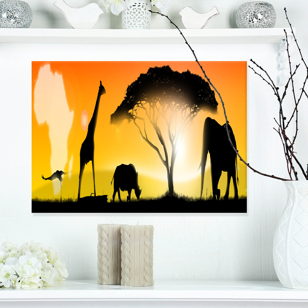 " African Wildlife Panorama " Design Art