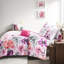Édredon simple / simple TG et coussin, mélange floral asymétrique doux avec mélange de gris rose
