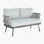 Causeuse et table en acier, gris-91883066