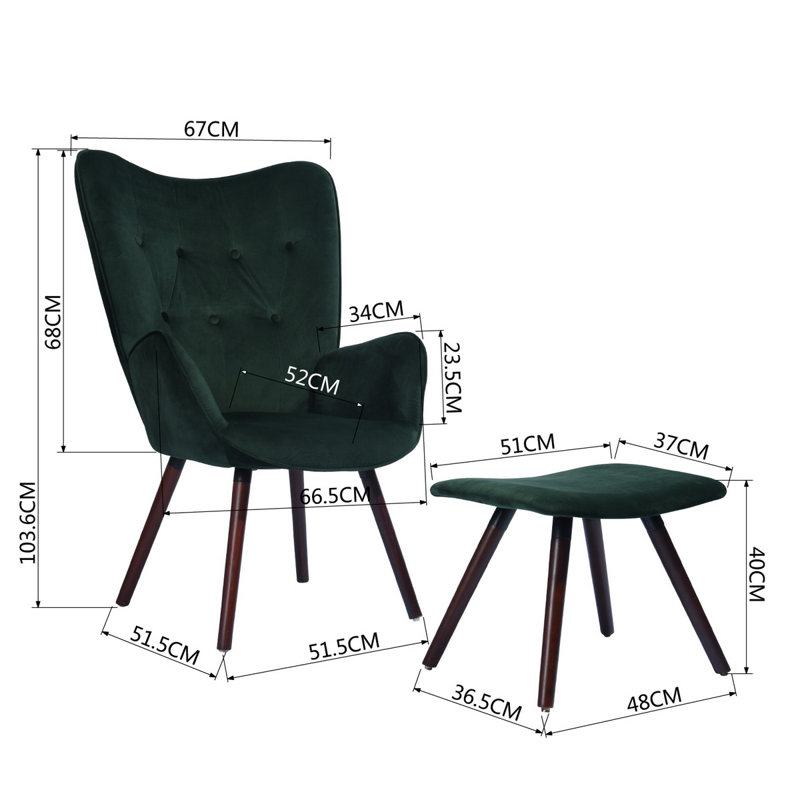 Acantha Velvet Accent Chair, Green