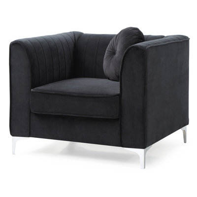 Sleek Modern Sloped Armchair In Black