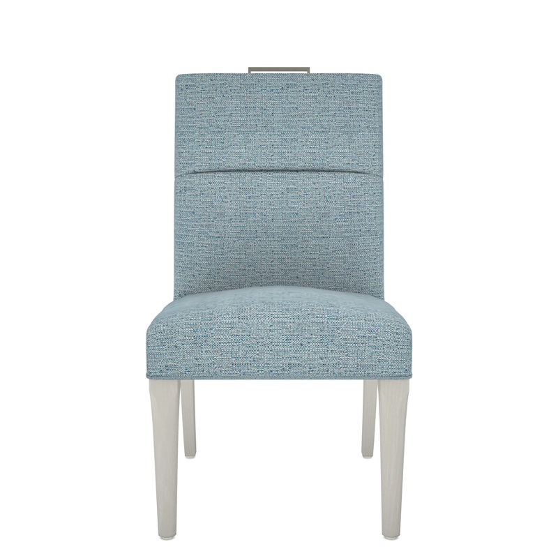 Thom Filicia Home Fabric Tight Back Side Chair, Wrenn, Tuck Cobalt