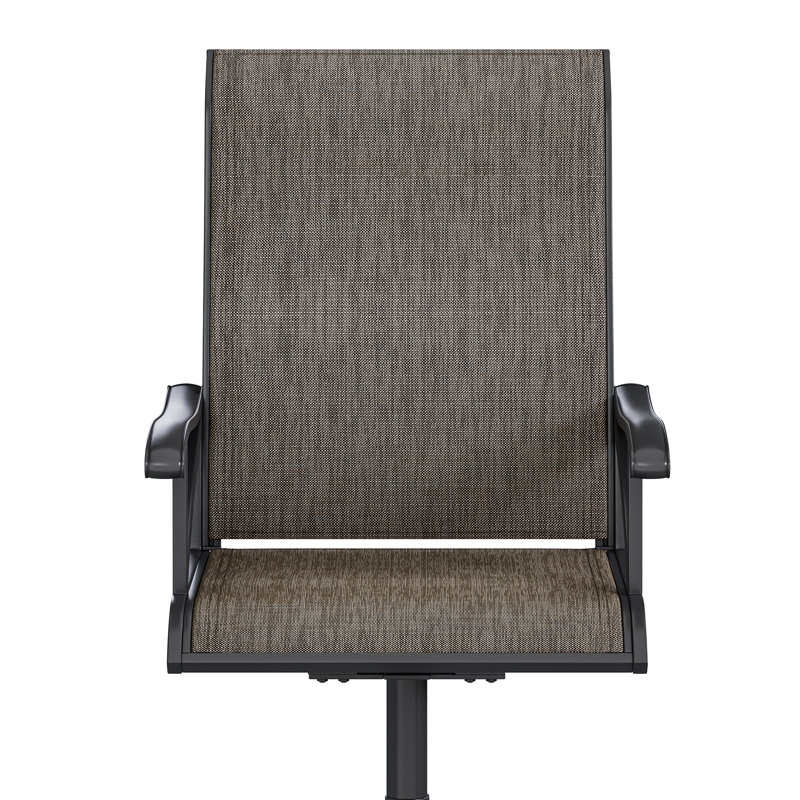 Chaise de salle à manger d'extérieur pivotante en tissu (ensemble de 2)