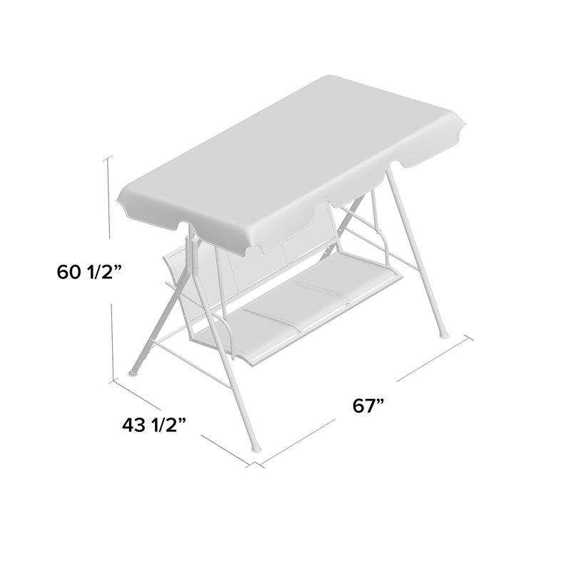 3 Person Porch Swing with Canopy, Brown