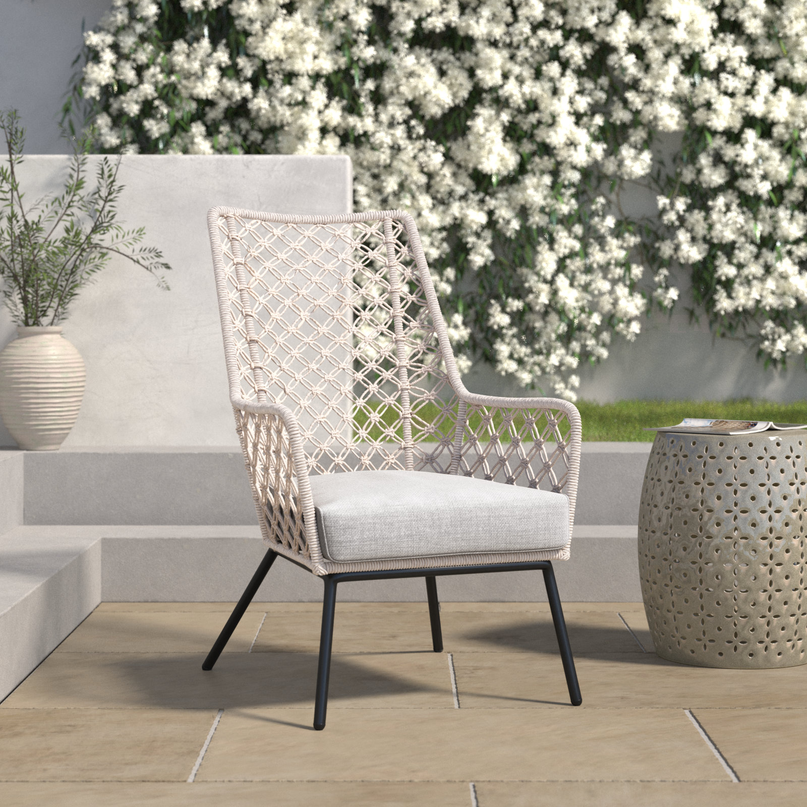 Outdoor Lounge Chair, Natural