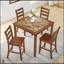 Ensemble de table à manger et de chaises de bar 5 pièces de style rétro, confortable et durable pour les petits espaces, facile à assembler