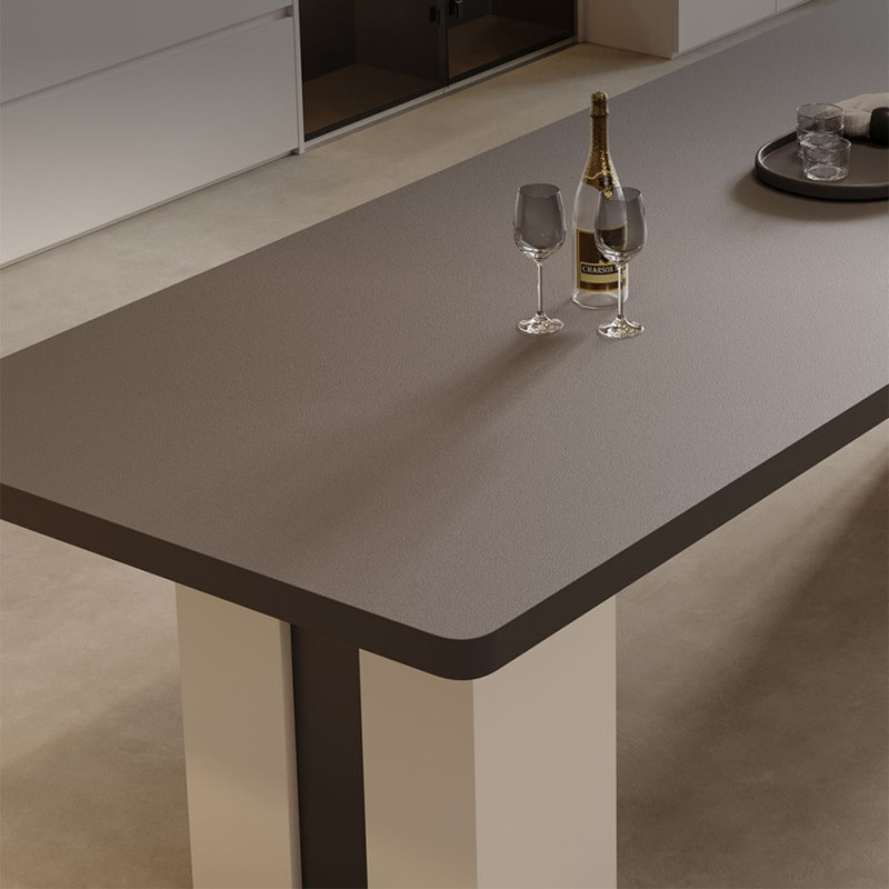 Table de salle à manger rectangulaire foncée brun foncé, H 29,53 po x L 70,87 po x l 31,5 po