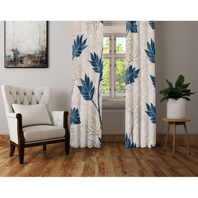 Paire de rideaux semi-transparents en polyester Saxby, L 40 po x L 61 po