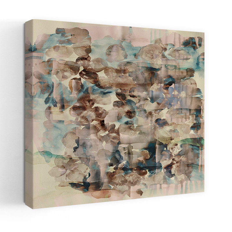 Art contemporain, art floral moderne abstrait, H 32 po x l 32 po