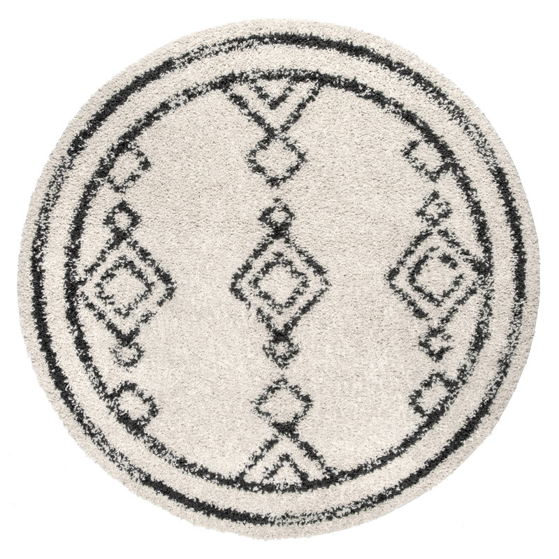 Adian Off-White Area Rug, Round 8'