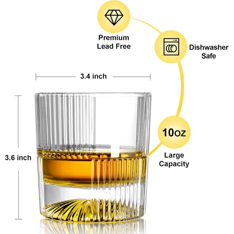 Verres à whisky - Ensemble de 6 verres à whisky de 10 onces