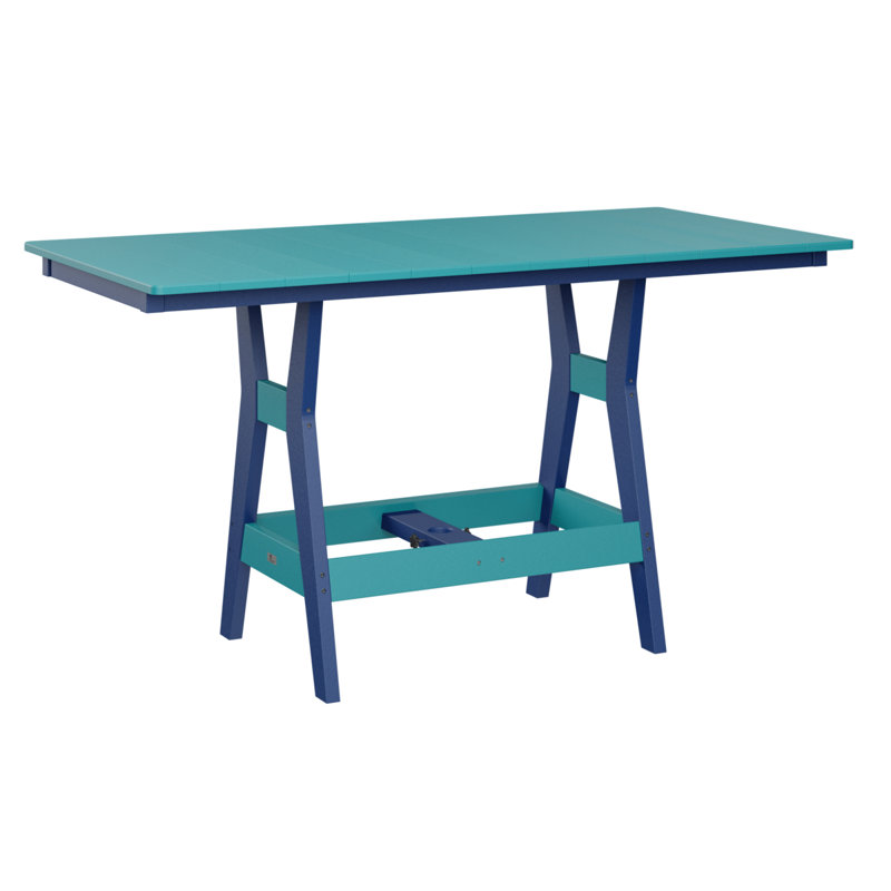 Berlin Gardens Harbor 66″ Rectangular Dining Table, Pacific Blue, 30.37" H x 66" W x 33" D, Aruba Blue