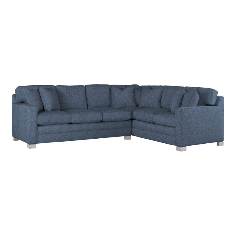 American Bungalow 2-Piece Hillcrest L-Sectional, Navada Blue, Dove Gray