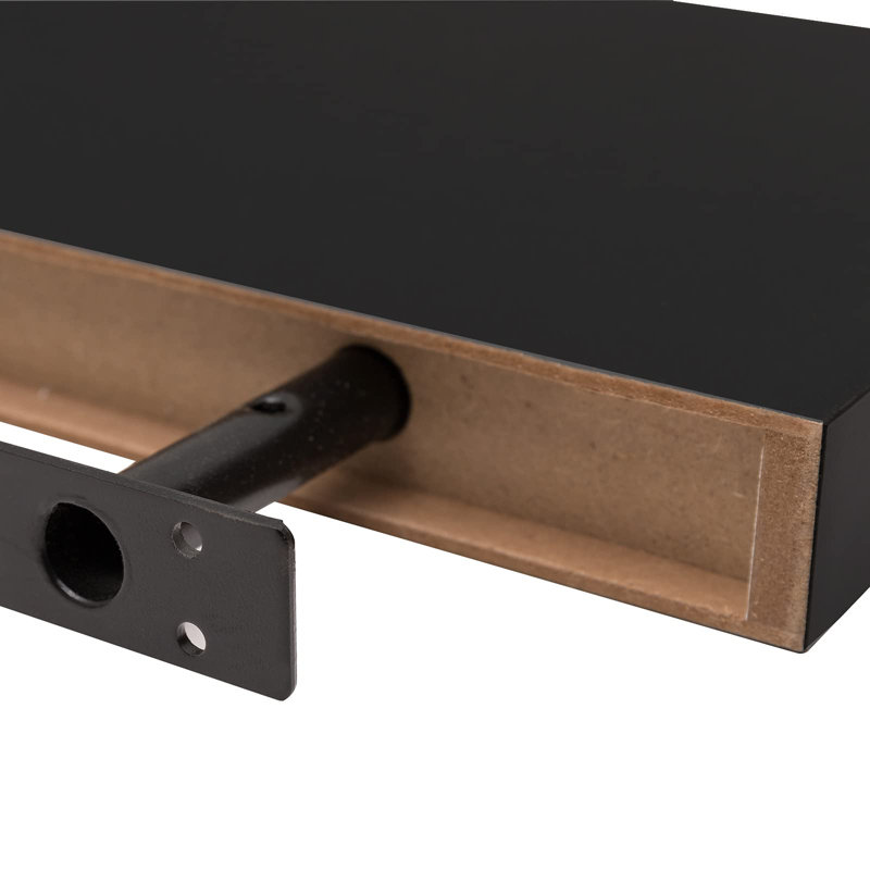 Floating Shelf, 22.9cm H x 70cm W  x 3.8cm D, Black