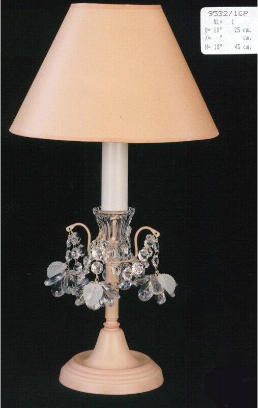Fine Metal Table Lamp, Dark Red