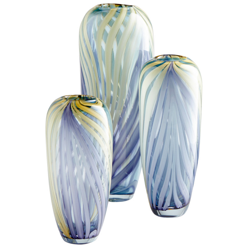Rhythm Glass Table Vase, 14.25" H x 5.5" W x 5.5" D