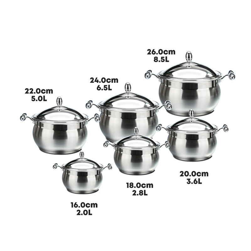 Lustro Imperiale 12 - Piece Stainless Steel Cookware Set