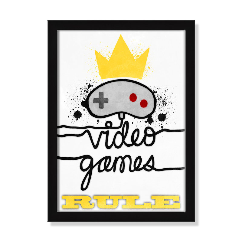 Impression de papier règle de jeux vidéo, H 15 po x l 11 po x P 1,19 po, Encadré de boîte noir