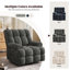 Fauteuil inclinable manuel pivotant de 38,19 po de largeur en chenille moderne, inclinable standard, largeur élargie, pivotant à 360 ° et accoudoirs de style smoking-1386287555