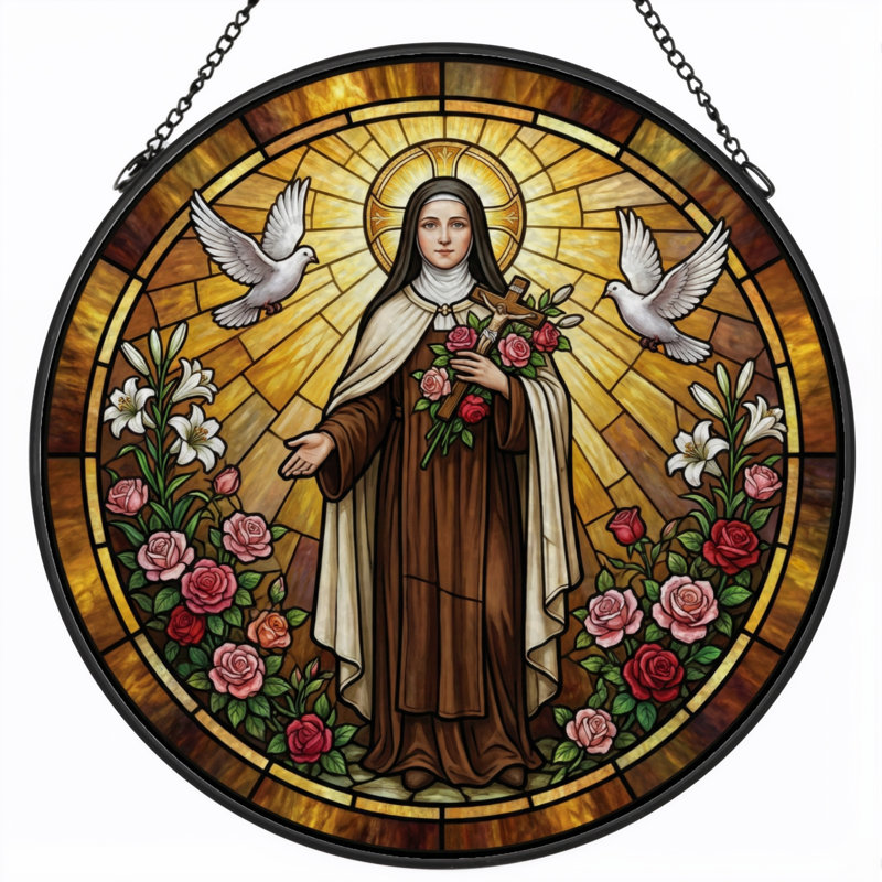Vitrail Saint Teresa - 7,8H, H 7,8 po