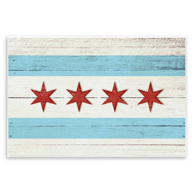 «Chicago Flag Distress Wood Look», impression