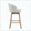 Ensemble de 2 tabourets de comptoir pivotants avec design rembourré, structure en bois d'hévéa massif, dossier et repose-pieds, idéal pour les comptoirs de bar et de cuisine