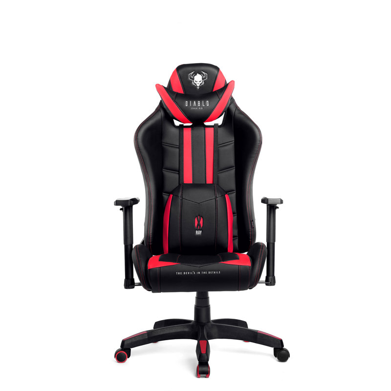 DIABLO CHAIRS Black/Red Executive Chair with Wheels