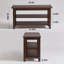 Banc à chaussures en bois à 2 niveaux avec tablettes de rangement