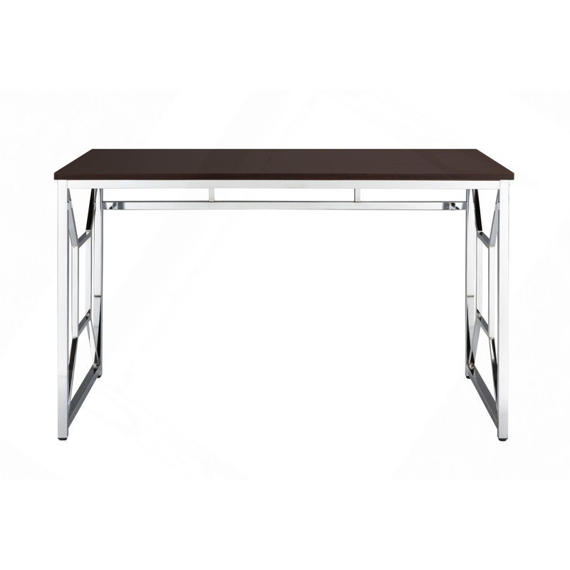 Bureau, MDF / Chrome en brun Madison