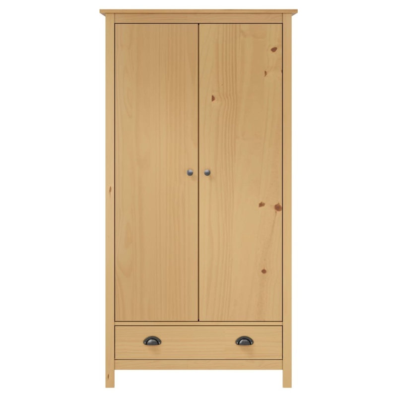 Funkhouser 2 Door Solid Wood Wardrobe, Brown