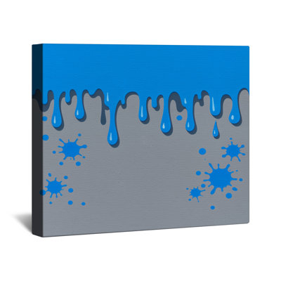 Blue Paint Drips Canvas Gallery Wrap in Many Sizes