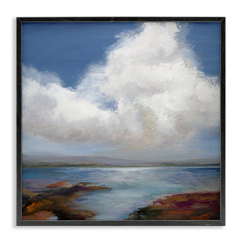«Clouds over Sea», art de la giclée par Karen Hale, H 12 po x l 12 po, Giclée encadrée noir minuit
