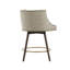 Tabouret de comptoir beige recouvert - pieds en bois massif au fini café foncé, revêtement en bronze antique, capacité de pivotement,-837853785