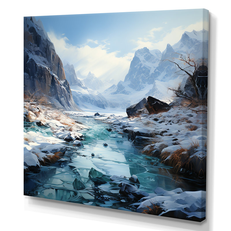 «Island Glacier Charm in Winter», reproduction, Toile tendue, H 36 po x l 36 po