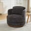 Fauteuil d'appoint pivotant en chenille de 33,8 po de largeur avec appui-tête réglable et anneau décoratif en bois-133582538