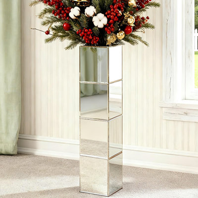 70cm Handmade Mirrored Glass Floor Vase