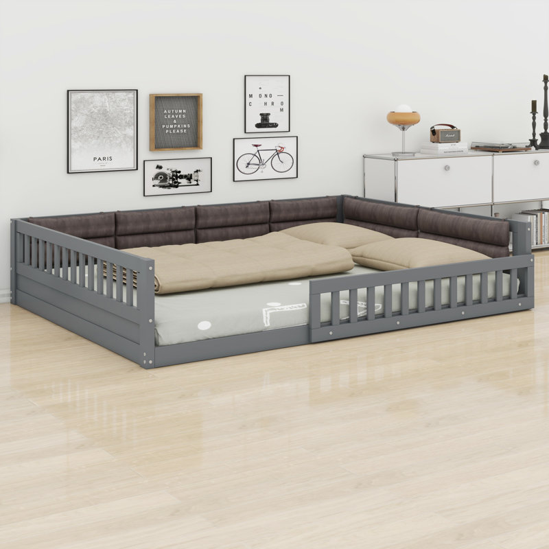 Illyanna Upholstered Panel Bed, Gray