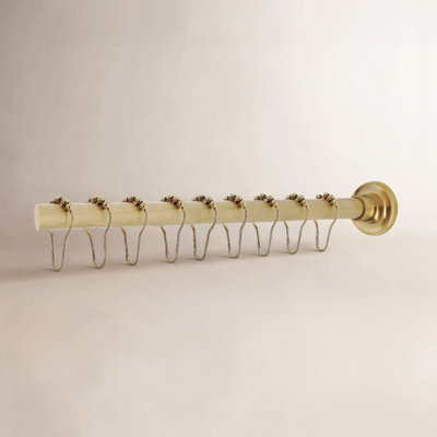 Kingston Brass Edenscape 60-Inch to 72-Inch Adjustable Shower Curtain Rod with Rings Combo