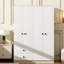 Garde-robe 4 portes avec tiroirs, tablette et tringle