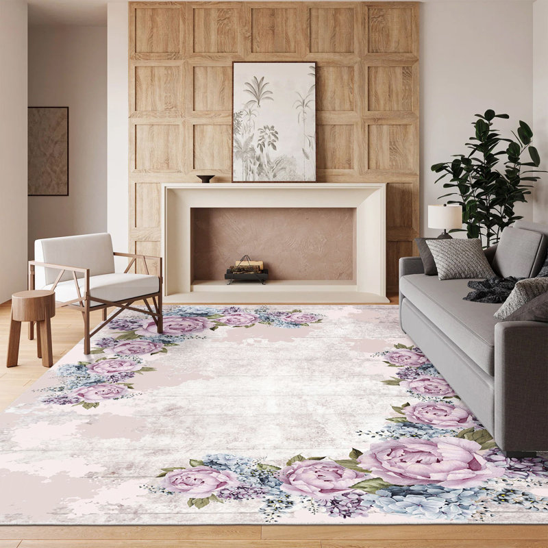 Tapis tissé élégant, 31,5 po x 47,2 po | 100% polyester, hauteur des poils: 0,04 po, hauteur totale: 0,31 po | Antibactérien, feutre en PVC antidérapant | Lavable à la machine, parfait pour le salon et la chambre à coucher