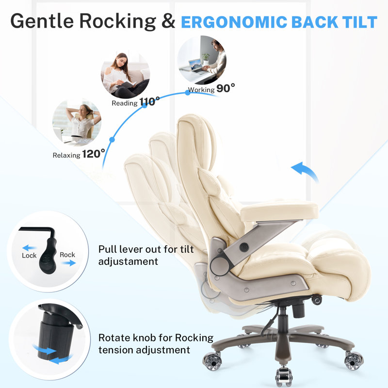 Fauteuil de direction ergonomique 500 lb Big & Tall, Beige