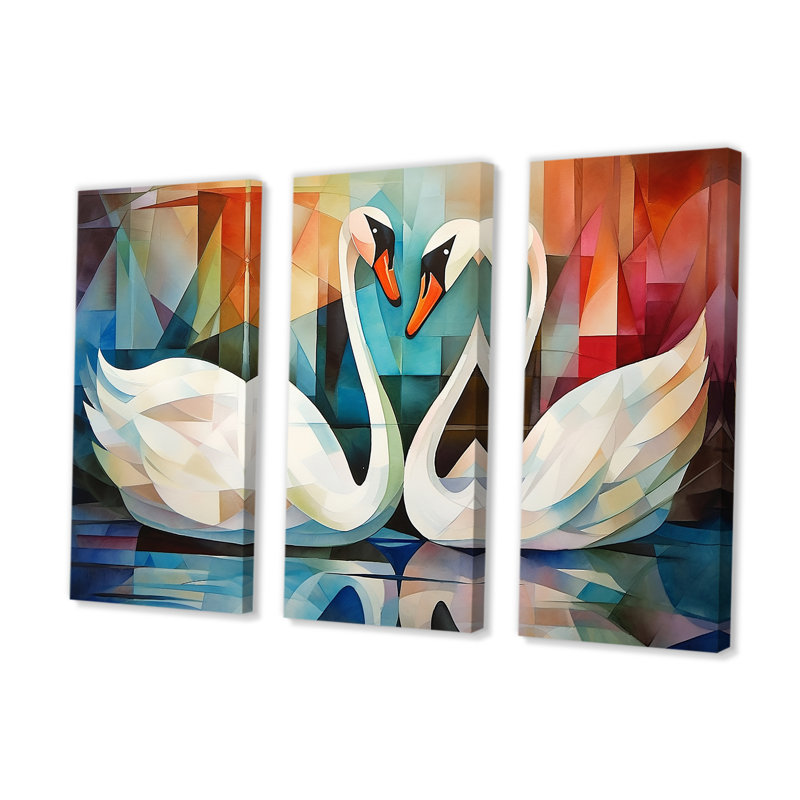 Cubes de cygnes, ensemble de reproductions d'art sur toile, "Sonata Melody II", H 40 po x l 60 po x P 1 po