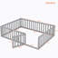 Structure de lit pour grand lit en bois avec clôture et porte pour chambre à coucher, gris-1272961387-1272961389