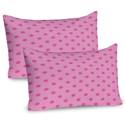 Ambesonne Hot Pink Pillow Sham 2 Pack Classical Simple Dots Pink Hot Pink